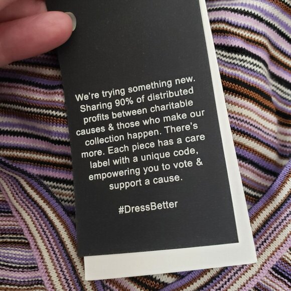 NEW Ninety-Percent Long Line Cardigan Purple Stripe Duster Cotton Sustainable - Picture 7 of 14